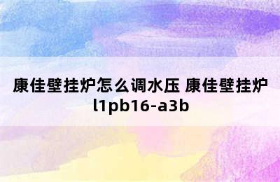 康佳壁挂炉怎么调水压 康佳壁挂炉l1pb16-a3b